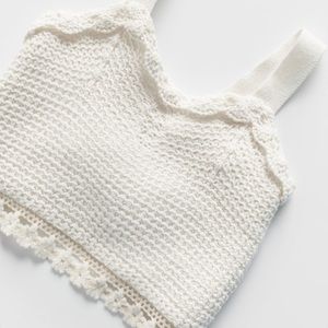 NWT Zara 7Y floral crochet knit tank top